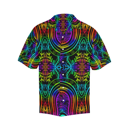 Neon Trible Rainbow Pattern Print Design A01 Men's Hawaiian Shirt
