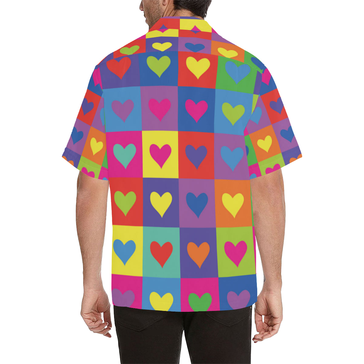 Pop Art Heart Pattern Print Design A01 Men's Hawaiian Shirt