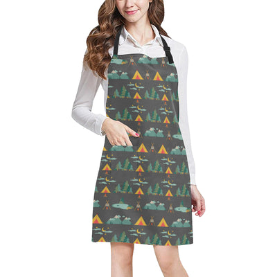 Camping Tent Pattern Print Design 03 Apron with Pocket