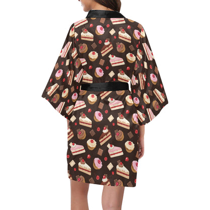 Cake Pattern Print Design 04 Women's Short Kimono