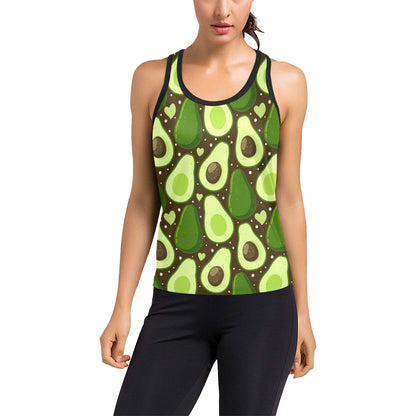 Avocado Pattern Print Design AC04 Women's Racerback Tank Top