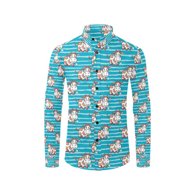 Cow Cute Print Pattern Men's Long Sleeve Shirt