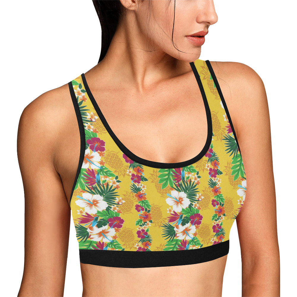Hawaiian Themed Pattern Print Design H09 Sports Bra