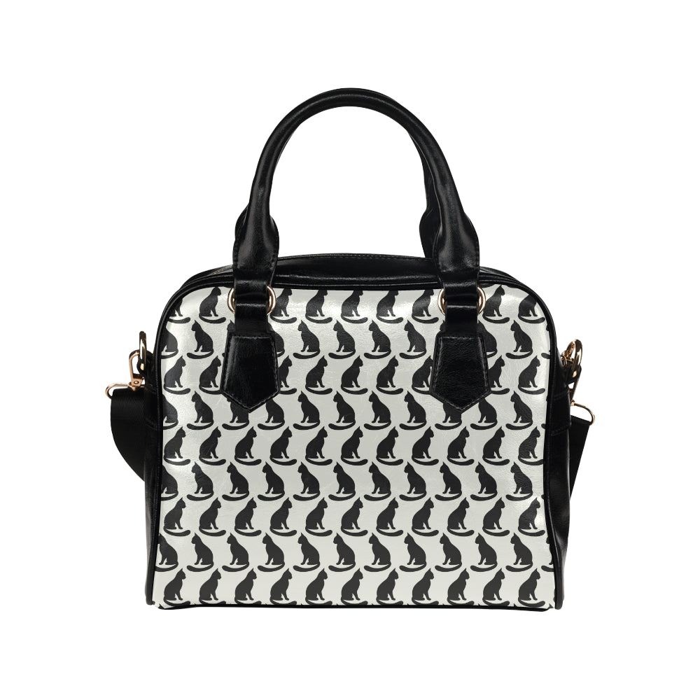 Black Cat Pattern Print Design 02 Shoulder Handbag