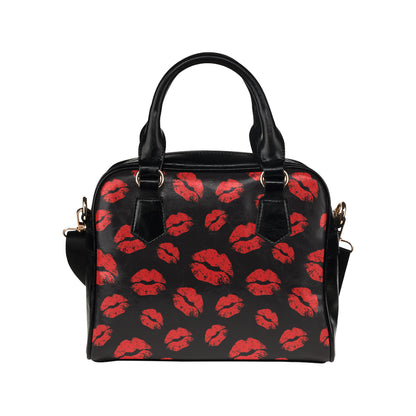 Lip Red Pattern Print Design 02 Shoulder Handbag