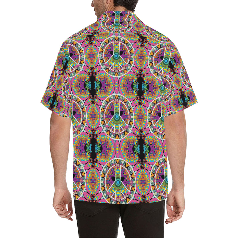 Peace Sign Pattern Print Design A03 Men's Hawaiian Shirt