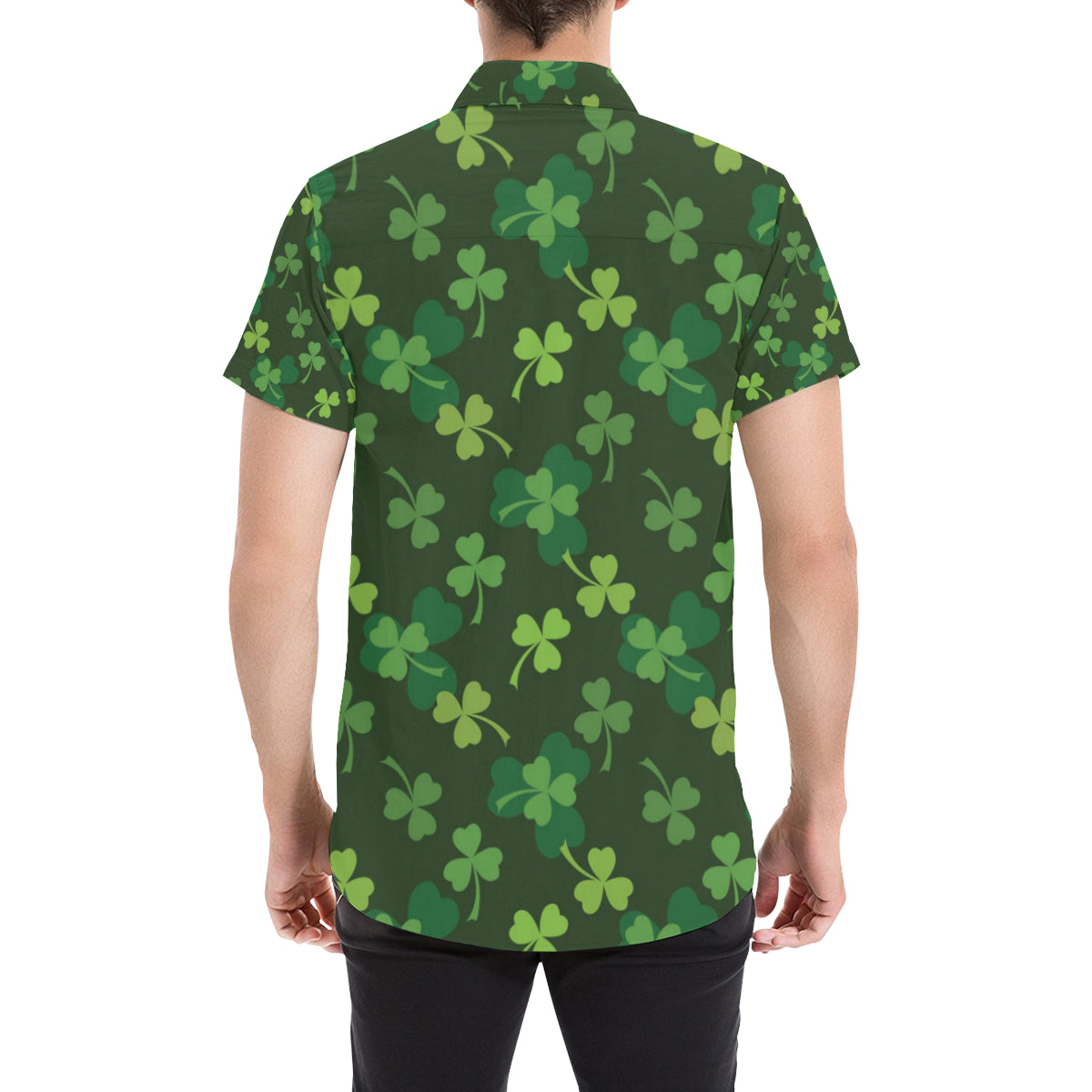 Irish Pattern Print Design 03 Men's Short Sleeve Button Up Shirt