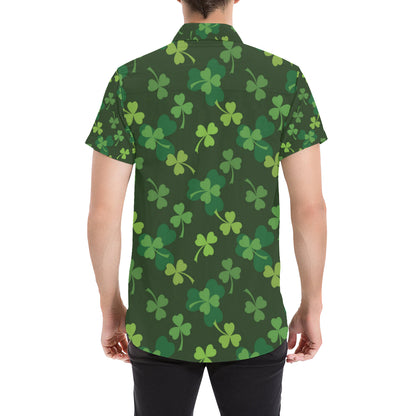 Irish Pattern Print Design 03 Men's Short Sleeve Button Up Shirt