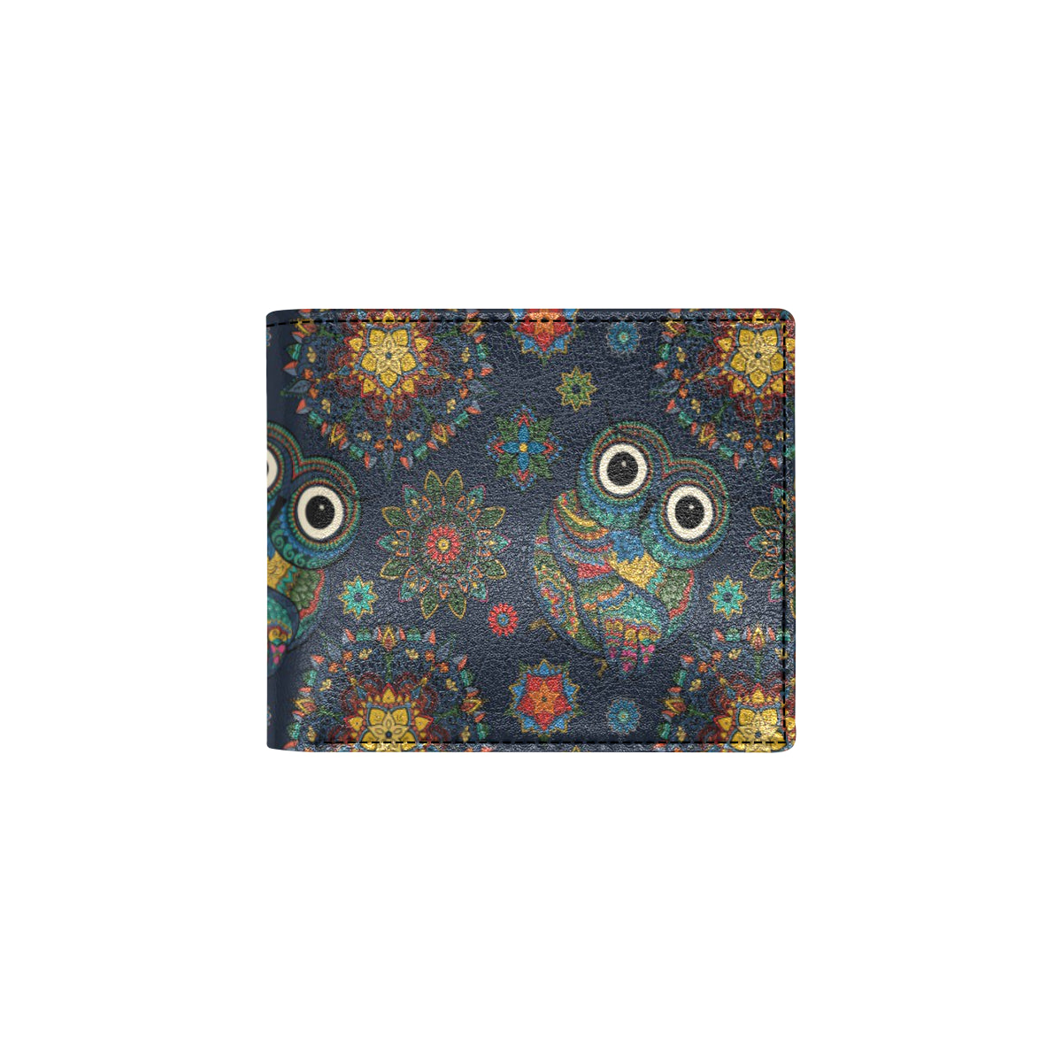 Owl Boho Style Pattern Print Design A04 Men's ID Card Wallet