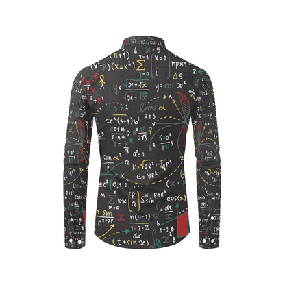 Math Pattern Print Design 04 Men's Long Sleeve Shirt