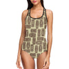 Tiki Brown Symbol Print Women Swimsuit