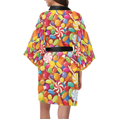 Candy Pattern Print Design 02 Women's Short Kimono