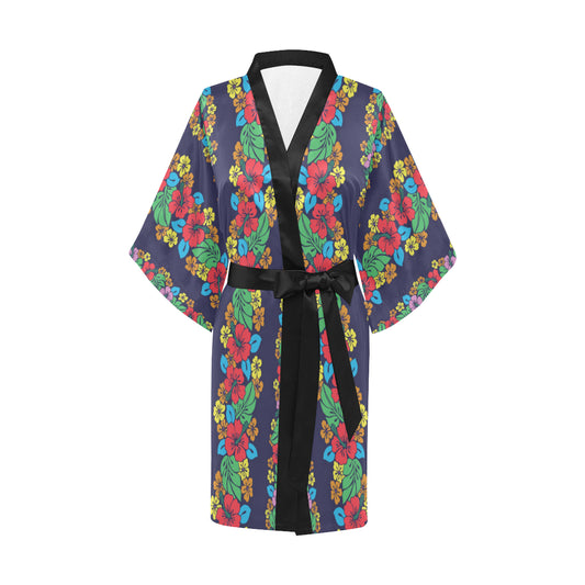 Hawaiian Themed Pattern Print Design H03 Women Kimono Robe