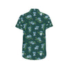 Koala Blue Design Print Men's Short Sleeve Button Up Shirt