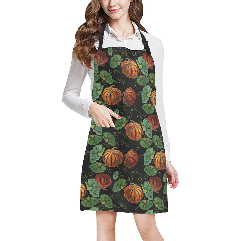 Pumpkin Pattern Print Design A02 Apron with Pocket