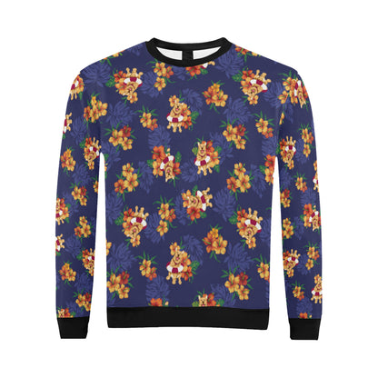 Hawaiian Themed Pattern Print Design H02 Men Long Sleeve Sweatshirt