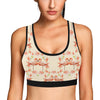 Flamingo Hibiscus Print Pattern Sports Bra