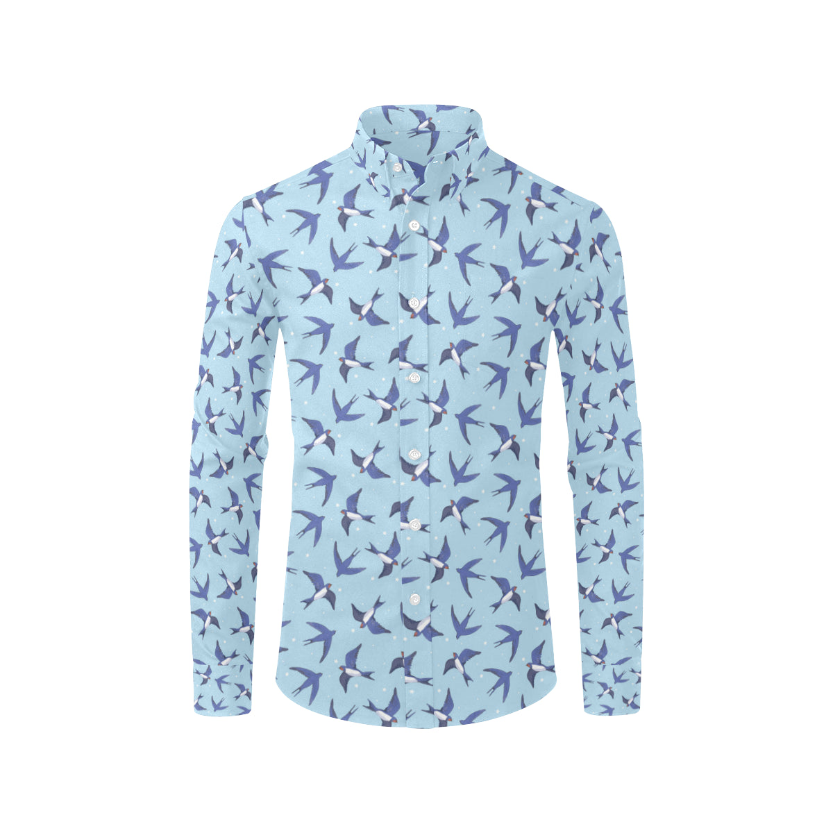 Swallow Bird Pattern Print Design 06 Men's Long Sleeve Shirt