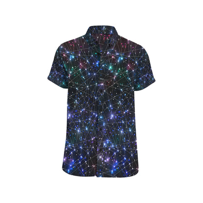 Cosmic Pattern Print Design 01 Men's Short Sleeve Button Up Shirt
