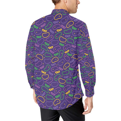 Mardi Gras Pattern Print Design 04 Men's Long Sleeve Shirt