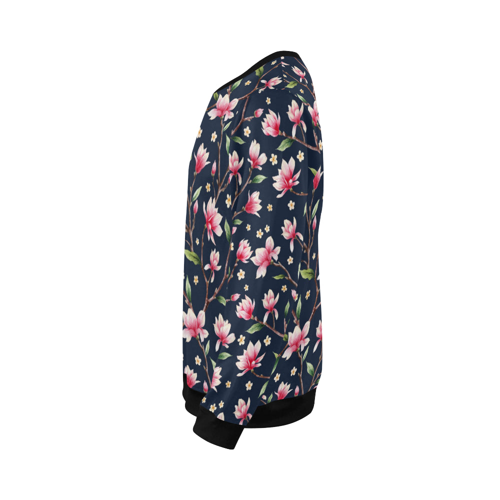 Magnolia Pattern Print Design MAG09 Men Long Sleeve Sweatshirt