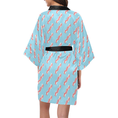 Bacon Pattern Print Design 03 Women's Short Kimono
