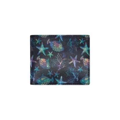 Starfish Pattern Print Design 01 Men's ID Card Wallet