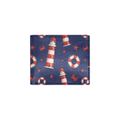 Nautical Pattern Print Design A03 Men's ID Card Wallet