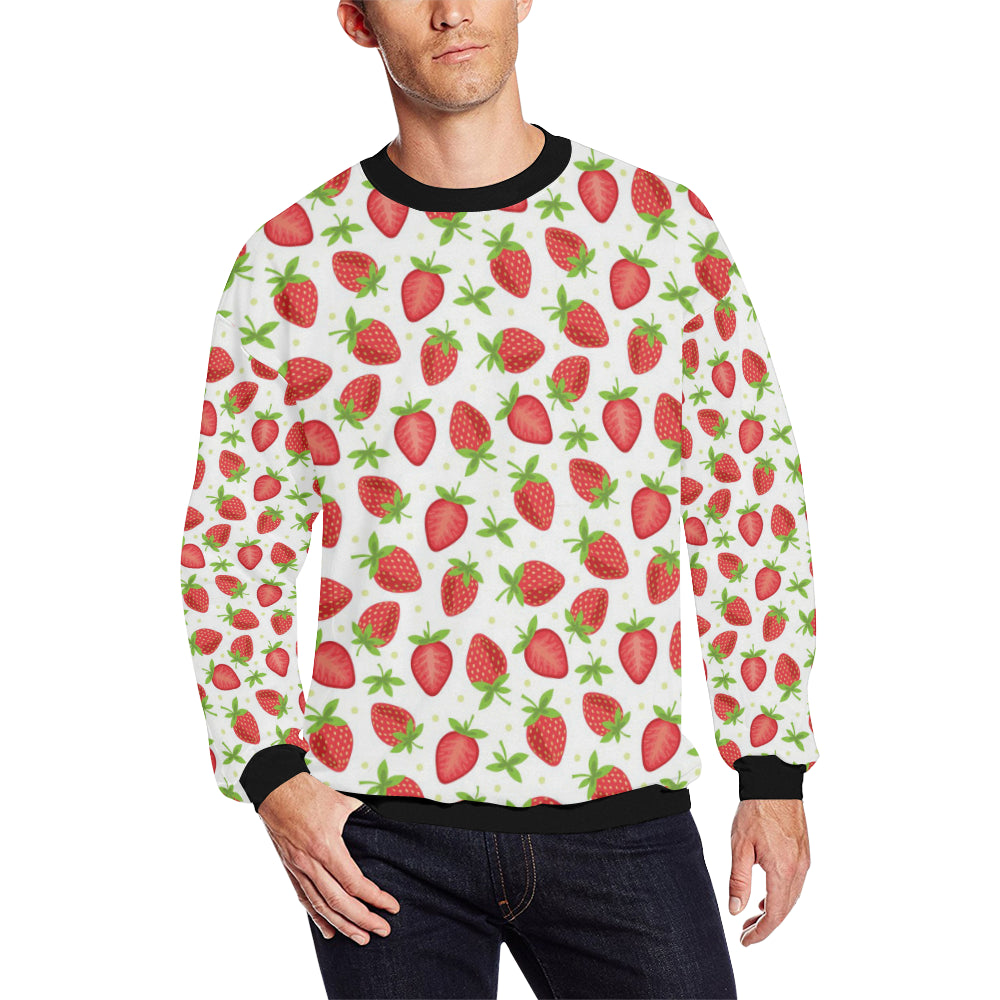 Strawberry Pattern Print Design SB07 Men Long Sleeve Sweatshirt