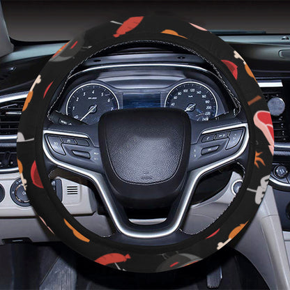Barbecue Pattern Print Design 04 Steering Wheel Cover with Elastic Edge