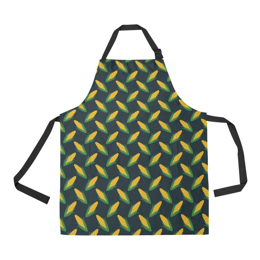 Corn Pattern Print Design 02 Apron with Pocket