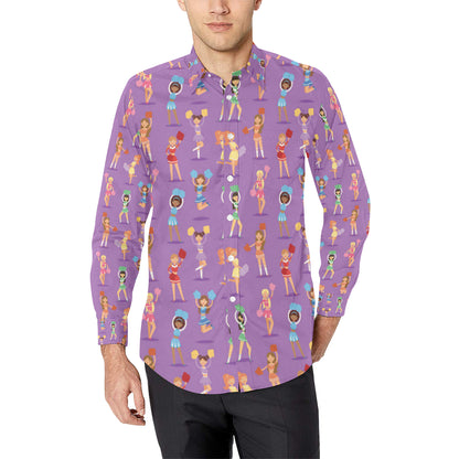Cheerleader Pattern Print Design 02 Men's Long Sleeve Shirt