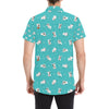 Bull Terriers Pattern Print Design 07 Men's Short Sleeve Button Up Shirt