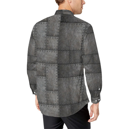 Armor Pattern Print Design 02 Men's Long Sleeve Shirt