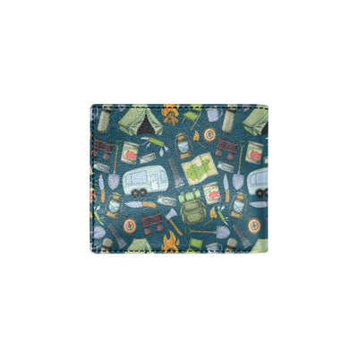 Camping Pattern Print Design 02 Men's ID Card Wallet