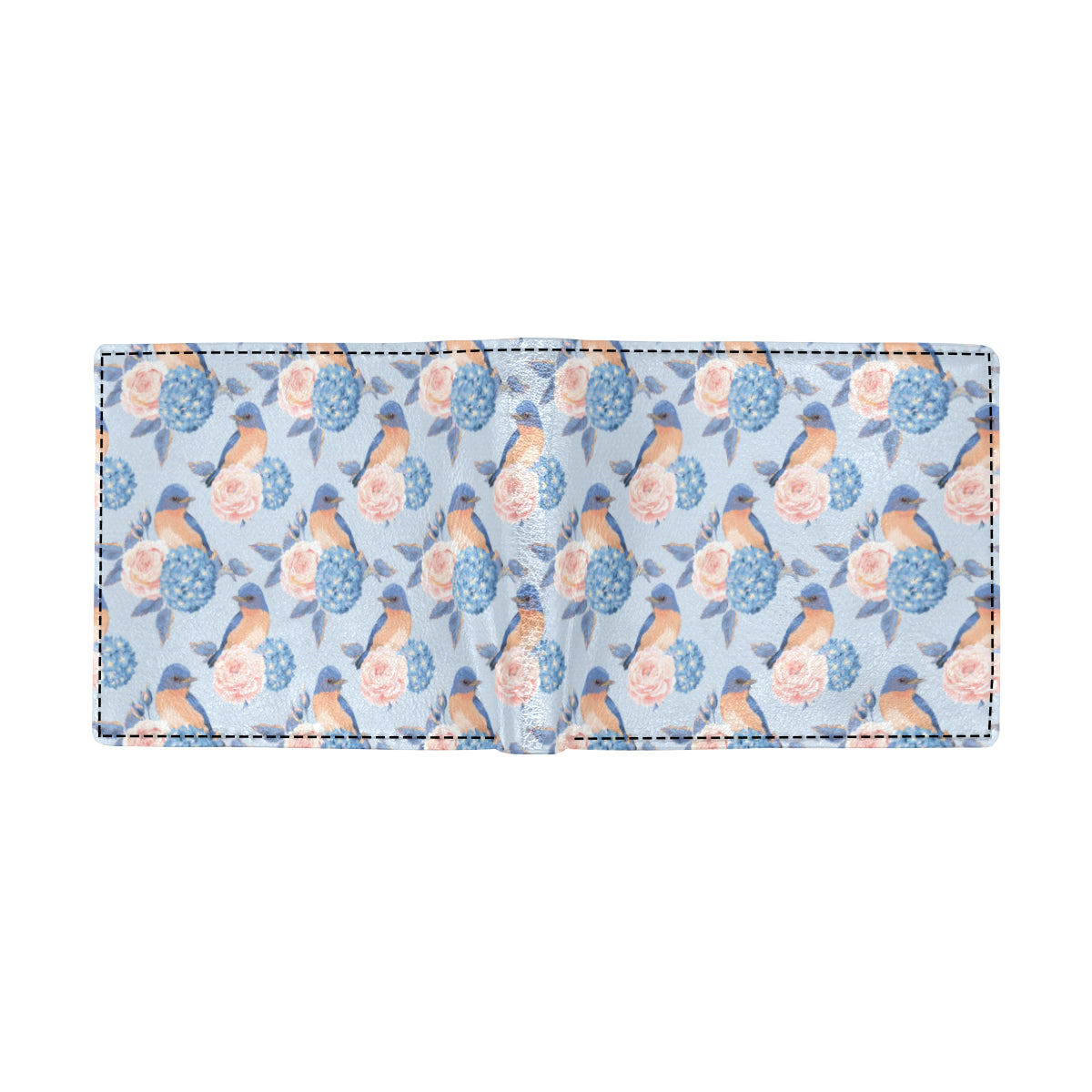 Bluebird Pattern Print Design 01 Men's ID Card Wallet