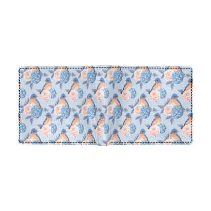 Bluebird Pattern Print Design 01 Men's ID Card Wallet