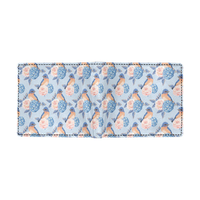 Bluebird Pattern Print Design 01 Men's ID Card Wallet