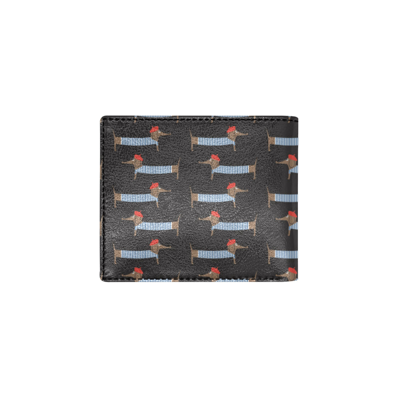 Dachshund Pattern Print Design 04 Men's ID Card Wallet