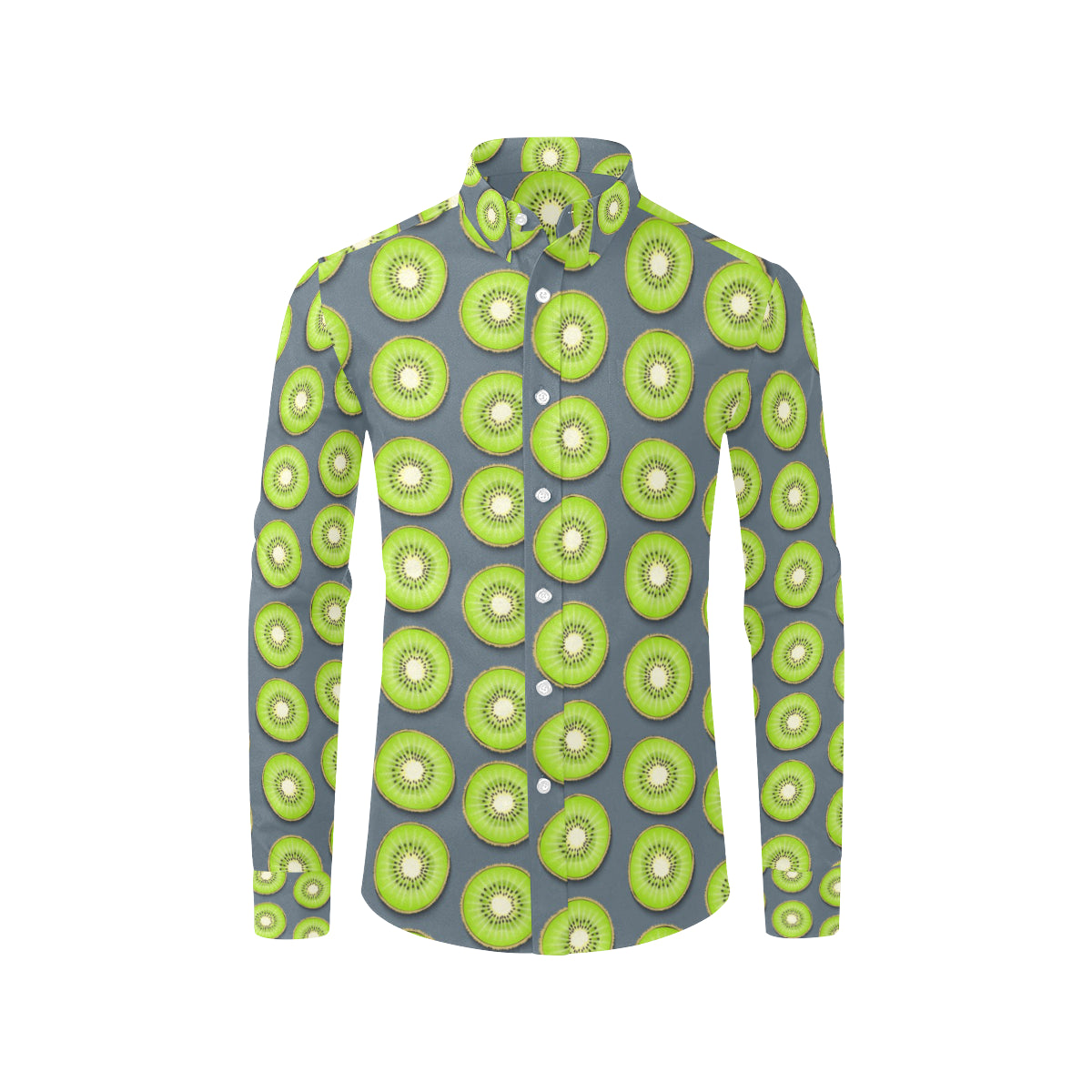 Kiwi Pattern Print Design KW06 Men's Long Sleeve Shirt