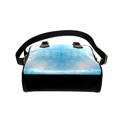 Geometric Blue Pattern Print Design 01 Shoulder Handbag