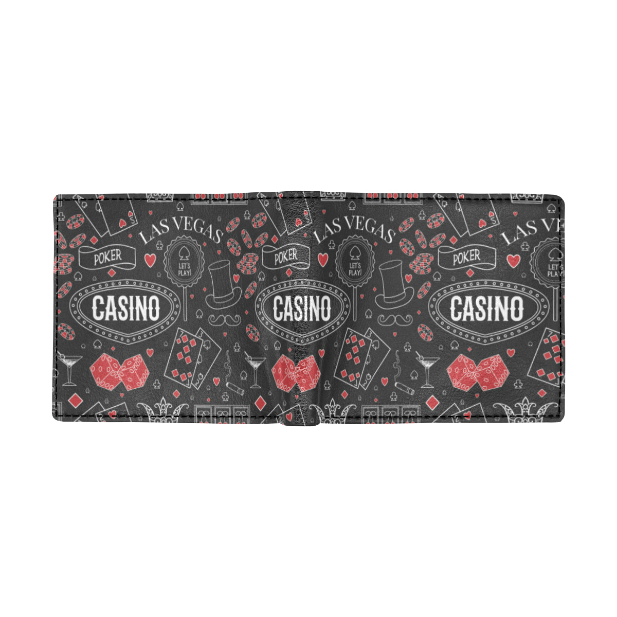 Casino Pattern Print Design 04 Men's ID Card Wallet