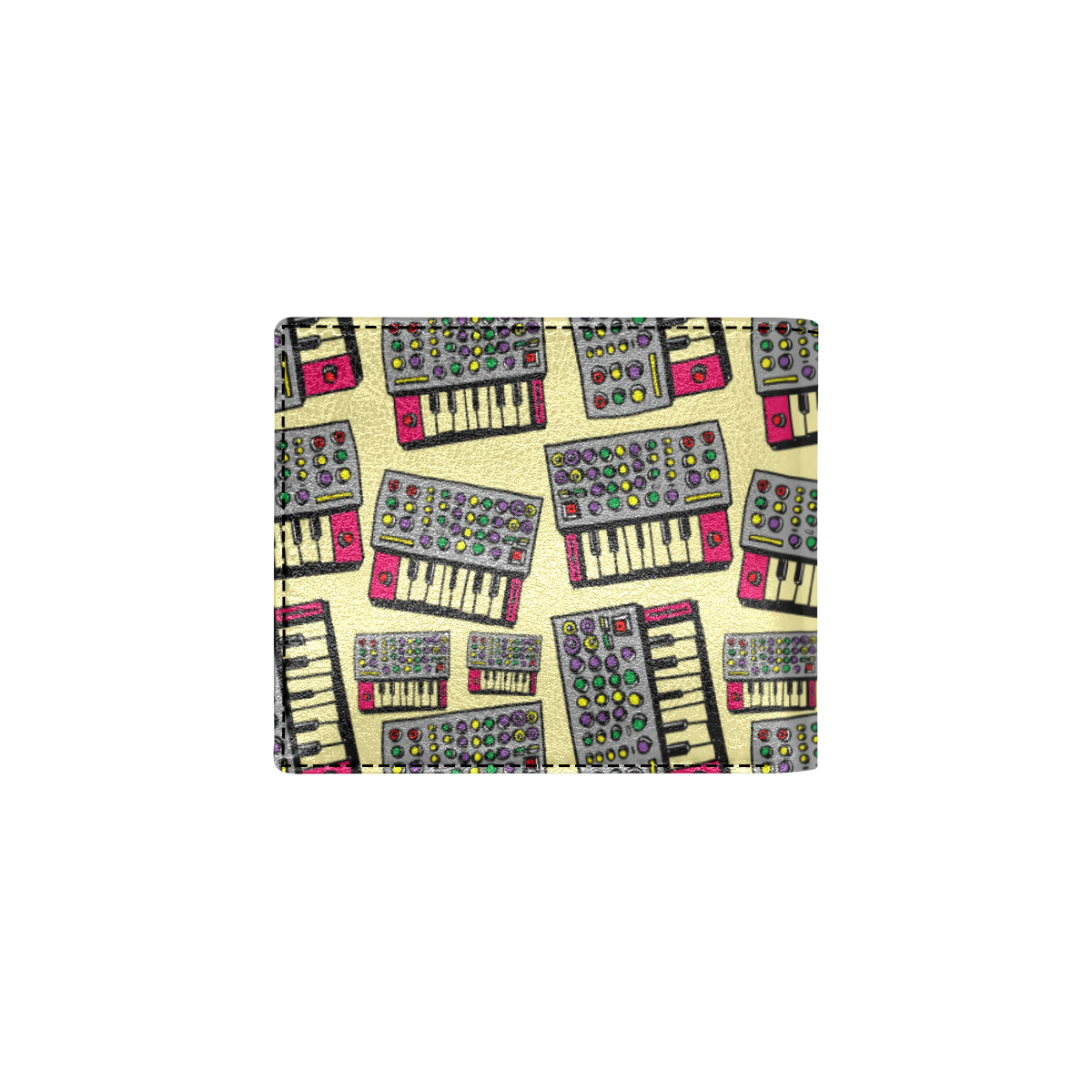 Synthesizer Pattern Print Design 01 Men's ID Card Wallet