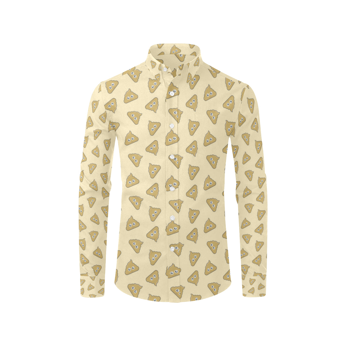 Poop Emoji Pattern Print Design A02 Men's Long Sleeve Shirt