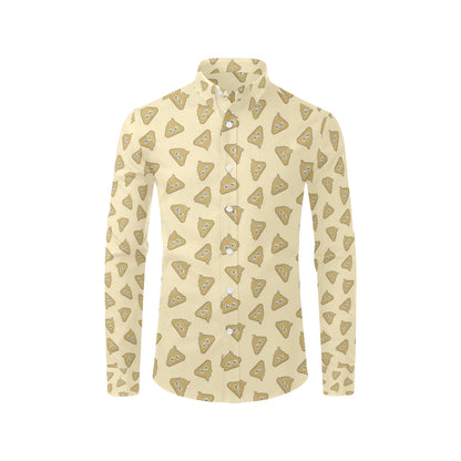 Poop Emoji Pattern Print Design A02 Men's Long Sleeve Shirt