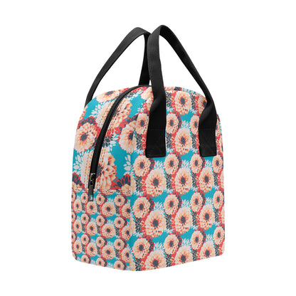 Dahlia Pattern Print Design DH05 Insulated Lunch Bag