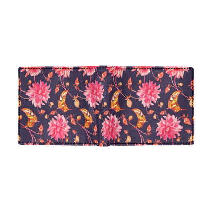 Dahlia Pattern Print Design DH03 Men's ID Card Wallet