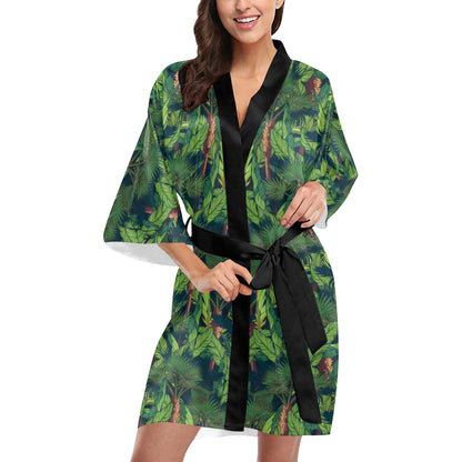 Rainforest Pattern Print Design A01 Women's Short Kimono