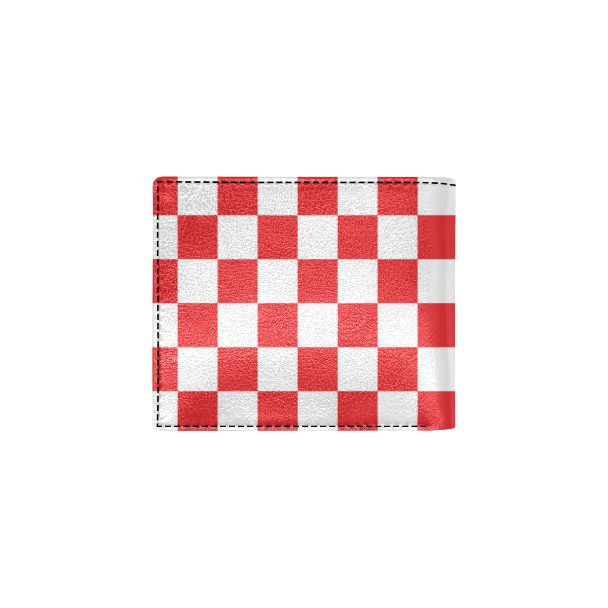 Checkered Red Pattern Print Design 04 Men's ID Card Wallet