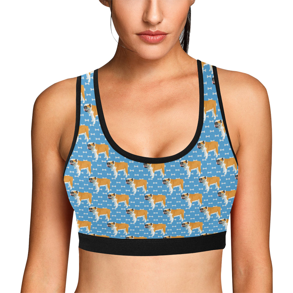 Bulldogs Pattern Print Design 06 Sports Bra